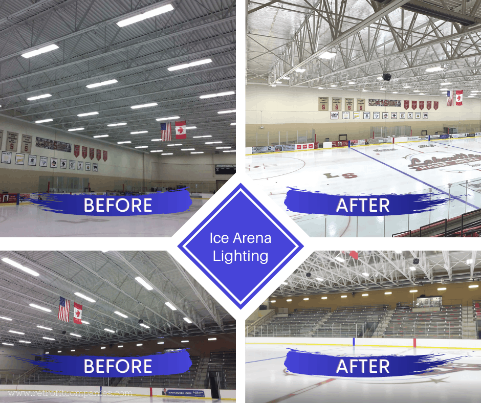 Lakeville Ice Arena Lighting Before and After