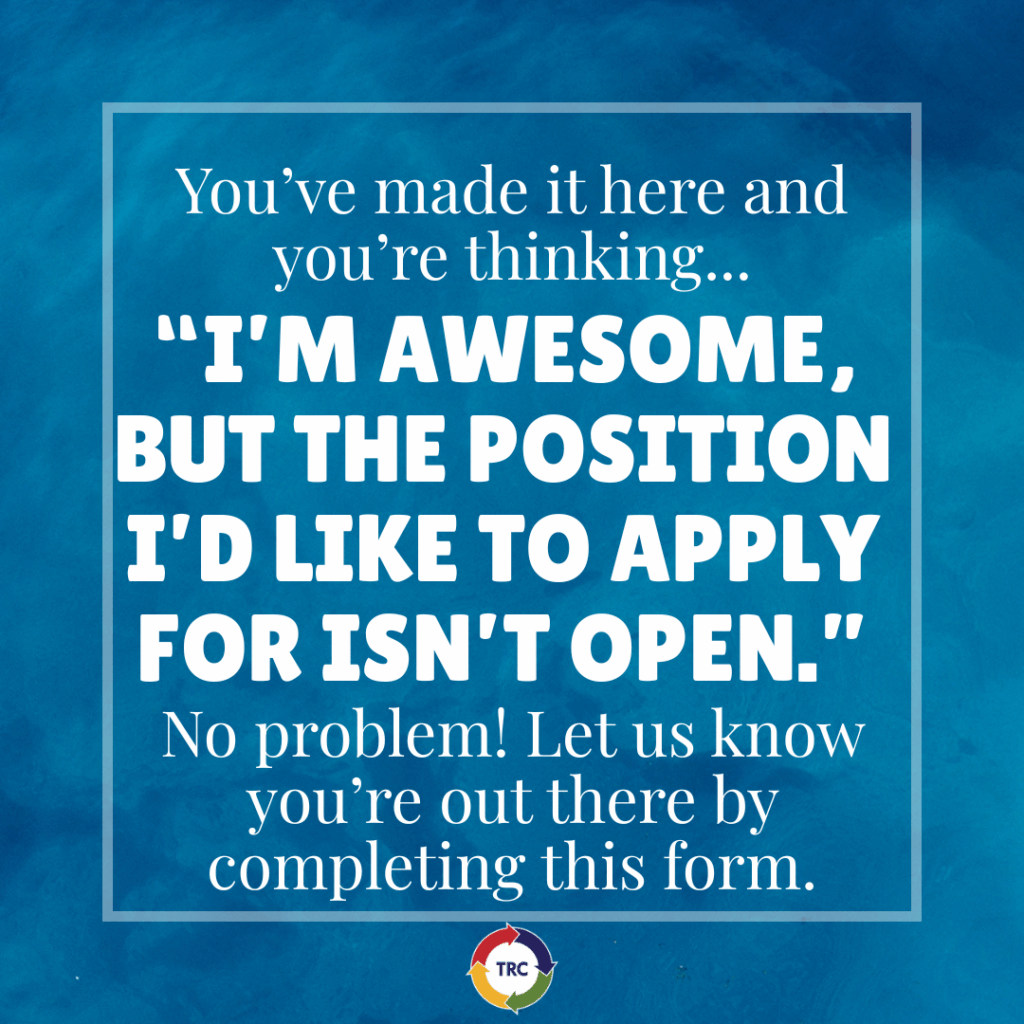 Blue message to apply for generic position